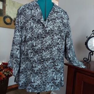 🔴 3/$15 Sag Harbor Black and White Print Blouse